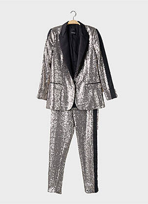 Ensemble pantalon fermeture boutonnée sur le devant argent PINKO femme
