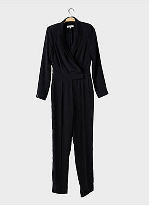Combi-pantalon tissage crêpe manches longues noir MORGAN femme