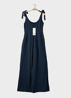 Combi-pantalon fermeture boutonnée sur le devant fines bretelles bleu ZARA femme