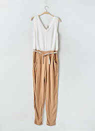 Combi-pantalon tissage crêpe sans manche beige ONE STEP femme