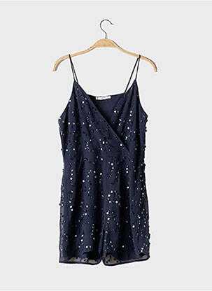 Combishort tissage crêpe fines bretelles bleu MANGO femme