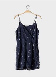 Combishort col cache-coeur fines bretelles bleu MANGO femme