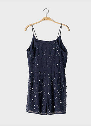 Combishort tissage crêpe fines bretelles bleu MANGO femme