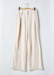 Pantalon large taille à pinces taille haute beige NASTY GAL femme