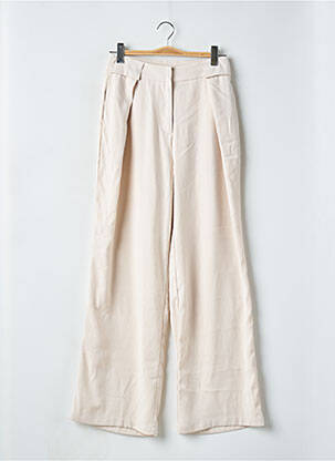 Pantalon large taille à pinces taille haute beige NASTY GAL femme