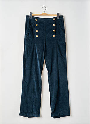 Pantalon droit taille à pinces taille haute bleu LA REDOUTE femme
