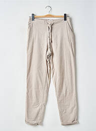 Pantalon droit taille élastique taille normale beige MANGO femme