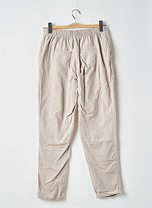 Pantalon droit taille élastique taille normale beige MANGO femme