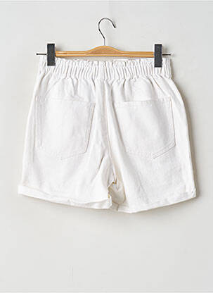 Short tissage denim taille haute blanc CAMAIEU femme