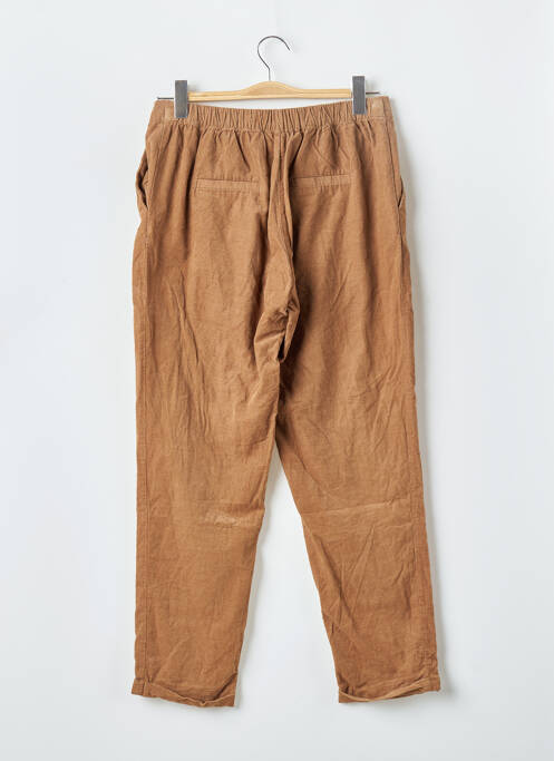 Pantalon droit taille élastique taille normale beige MANGO femme