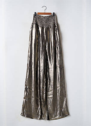 Pantalon large coupe fluide taille haute or SUPERTRASH femme