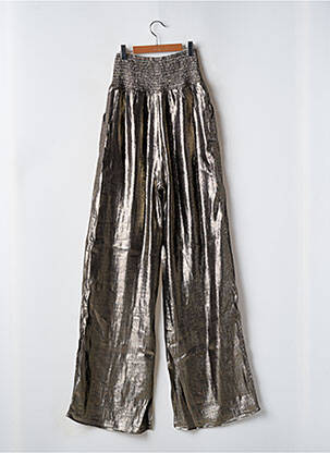 Pantalon large coupe fluide taille haute or SUPERTRASH femme