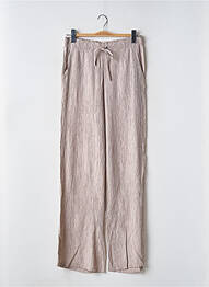 Pantalon large coupe fluide taille haute beige ZARA femme