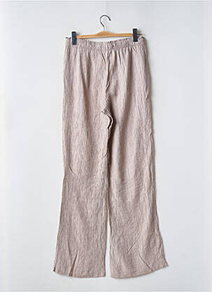 Pantalon large coupe fluide taille haute beige ZARA femme