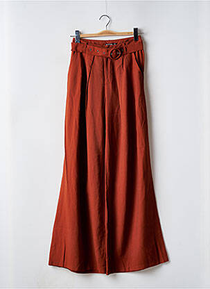 Pantalon large coupe fluide taille haute marron NASTY GAL femme