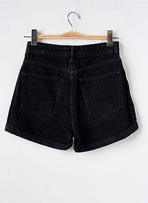 Short tissage denim taille haute noir BERSHKA femme