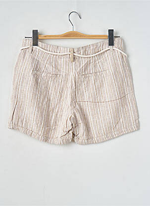 Short fermeture zippée sous rabat boutonné taille normale beige CAMAIEU femme