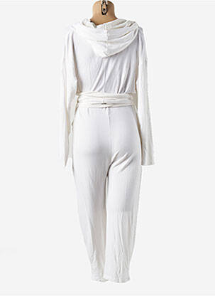 Combi-pantalon col cache-coeur manches longues blanc ONEPIECE femme