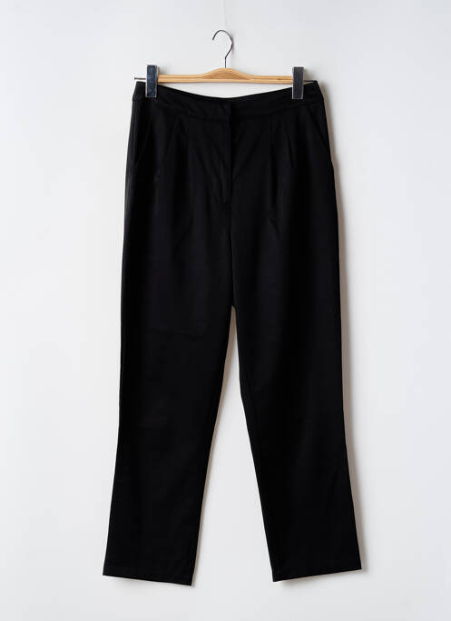 Pantalon droit taille à pinces taille haute noir BOOHOO femme