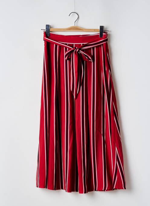 Jupe longue fermeture zip latéral rouge OPULLENCE femme