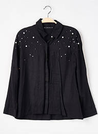 Chemisier coupe droite manches longues noir ZARA femme
