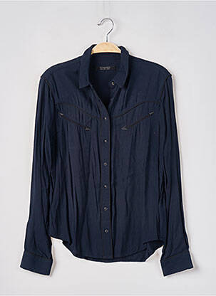 Chemisier coupe cintrée manches longues bleu ALLSAINTS femme