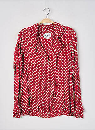 Chemisier imprimé fleurs manches longues rouge ROUJE femme