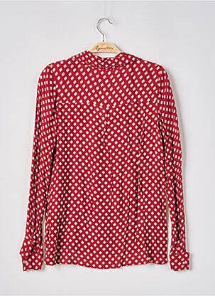 Chemisier imprimé fleurs manches longues rouge ROUJE femme