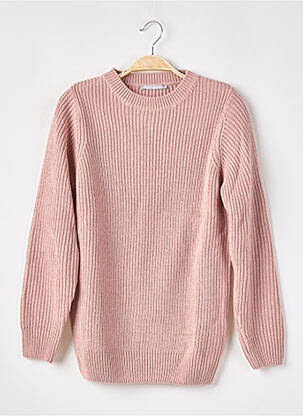 Pull col rond manches longues rose BLANCHEPORTE femme