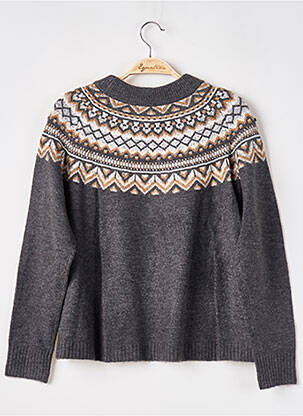 Pull coupe droite manches longues gris LA REDOUTE femme