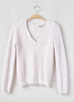 Pull coupe cintrée manches longues blanc MORGAN femme