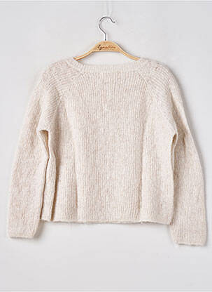 Pull coupe droite manches longues beige LES TRICOTS DE LÉA femme