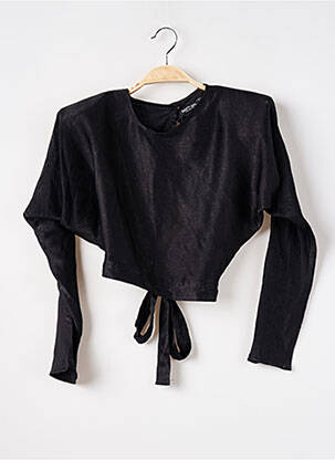 Blouse col rond manches longues noir NASTY GAL femme