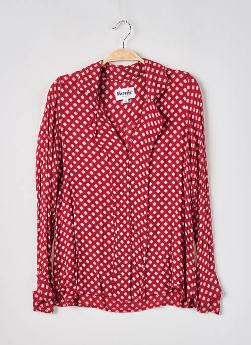 Chemisier imprimé fleurs manches longues rouge ROUJE femme