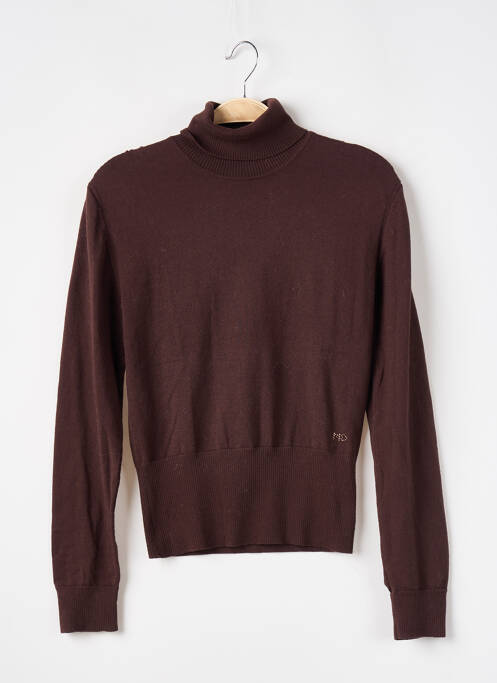 Pull col roulé marron MORGAN pour femme