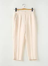 Pantalon 7/8 taille élastique taille normale beige MANGO femme