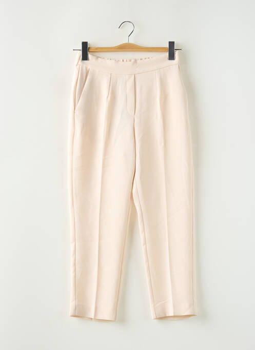 Pantalon 7/8 taille élastique taille normale beige MANGO femme