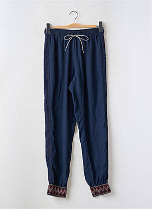 Pantalon droit tissage crêpe taille normale bleu DESIGUAL femme