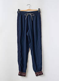 Pantalon droit tissage crêpe taille normale bleu DESIGUAL femme