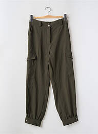 Pantalon cargo taille élastique taille haute vert KOCCA femme