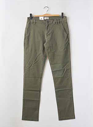 Pantalon chino tissage popeline taille normale vert SHINE ORIGINAL femme