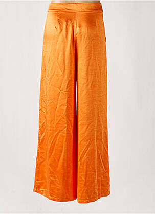 Pantalon large fermeture zippée sous rabat boutonné taille haute orange AMELIE & AMELIE femme