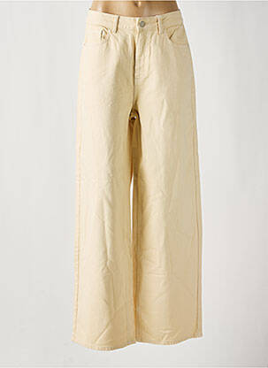 Jeans coupe large stretch taille haute beige VILA femme