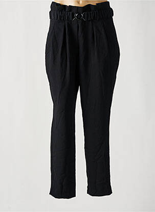 Pantalon droit taille à pinces taille haute noir NAF NAF femme