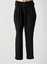 Pantalon droit taille à pinces taille haute noir NAF NAF femme