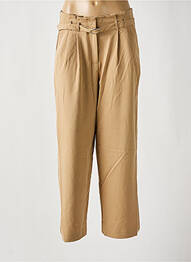 Pantalon large taille à pinces taille haute beige ONLY femme