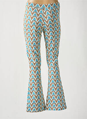 Pantalon flare stretch taille haute bleu AMELIE & AMELIE femme