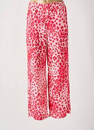 Pantalon large coupe fluide taille haute rose BELLITA femme