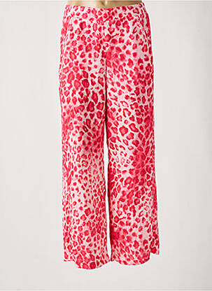 Pantalon large coupe fluide taille haute rose BELLITA femme
