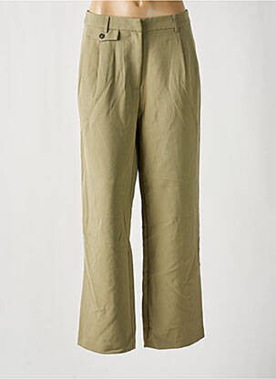 Pantalon large taille à pinces taille haute vert ONLY femme